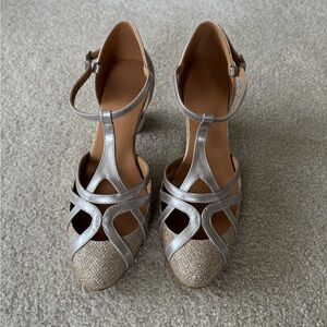 Glitter Silver Strappy Women's Latin Dance Shoes